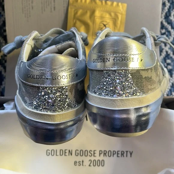 NIB Sz 38 Golden Goose Limited Edition Superstar Pen-Star Glitter, Camouflage - Picture 8 of 12